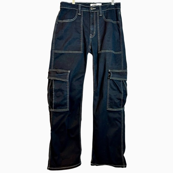 Aphrodite Other - Hot Topic Aphrodite 28x31 Black Cargo Wide Leg Baggy Y2K Pants Originally 30x32